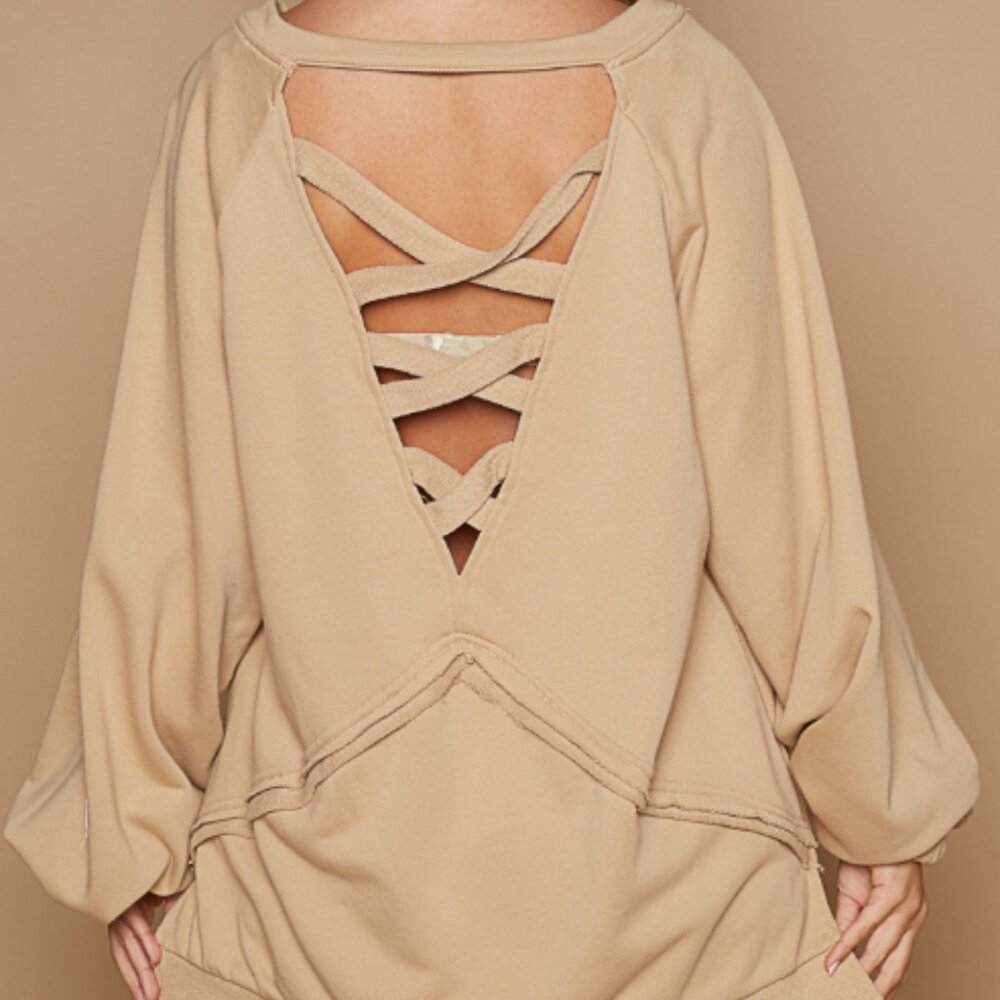 #106 POL  French Terry Cross Strap Top